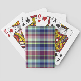Jeu De Cartes Sky Blue Navy Bourgogne Pistach Preppy Madras Plai