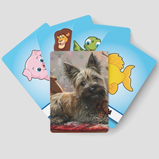 Jeu De Cartes Skye Terrier Chien Festif de Noël (Verso)