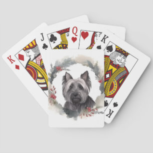 Jeu De Cartes Skye Terrier Fête de Noël Wreath Pup