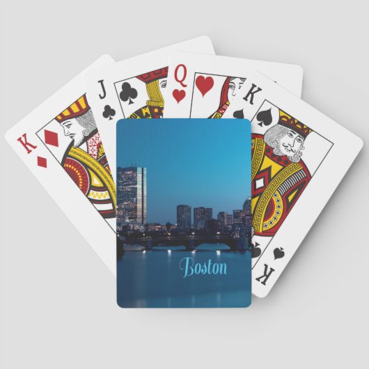 Jeu De Cartes Skyline de Boston Massachusetts City (dos)