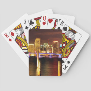 Jeu De Cartes Skyline de Miami la nuit, Floride