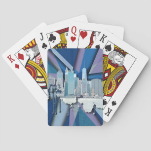 Jeu De Cartes Skyline de New York   Bleu 3D