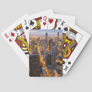 Jeu De Cartes Skyline du centre-ville de Chicago à la tombée de 