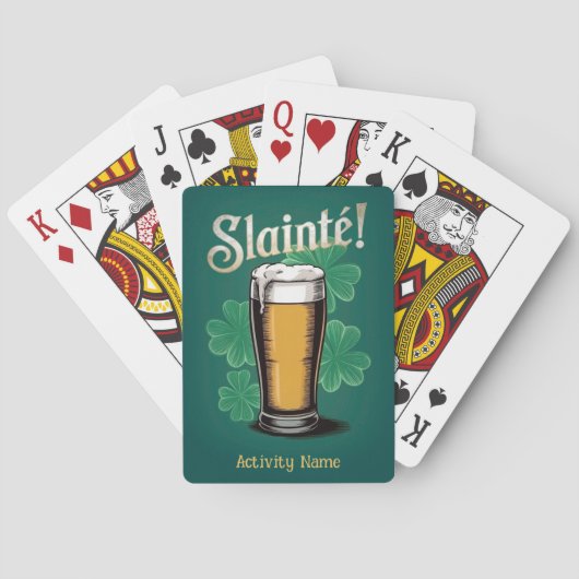 Jeu De Cartes Slàinte ! Saint Patrick's Day Pint of Beer on Gree (dos)