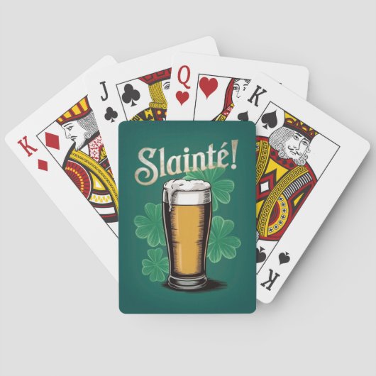 Jeu De Cartes Slàinte ! Saint Patrick's Day Pint of Beer on Gree (dos)