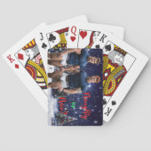 Jeu De Cartes SlipperyJoe's décoré enneigé de Noël tre (dos)