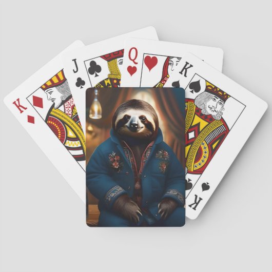 Jeu De Cartes Sloth Dans Sa Veste À Boire, (dos)