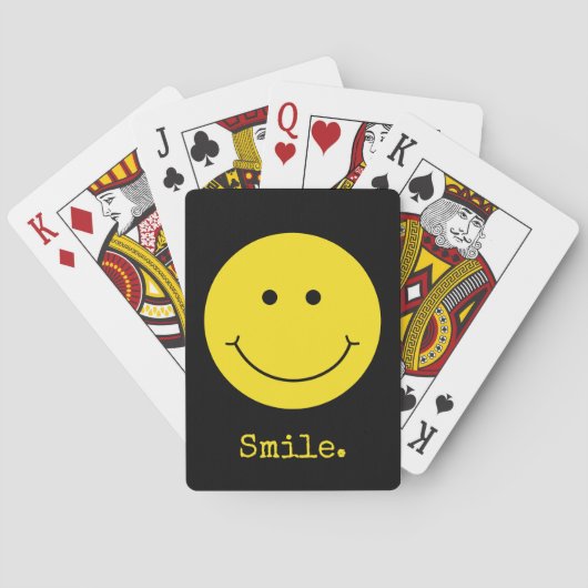 Jeu De Cartes Smile Yellow Face Grin Black Typographie (dos)