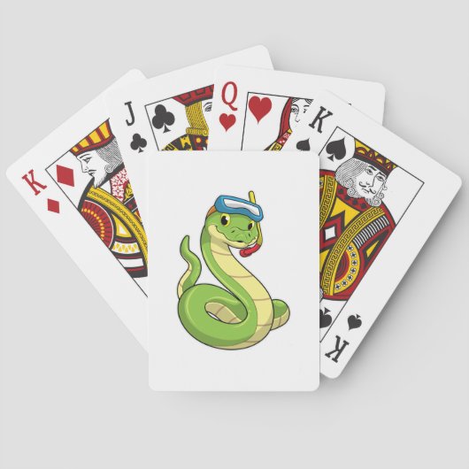 Jeu De Cartes Snake as Diver wirth Snorkel (dos)