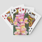 Jeu De Cartes Snapdragon rose et jaune Floral (dos)