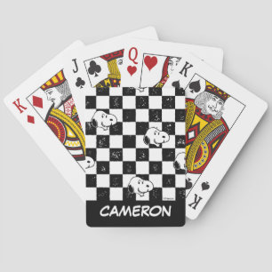 Jeu De Cartes Snoopy À damiers Drapeau Jouer aux cartes