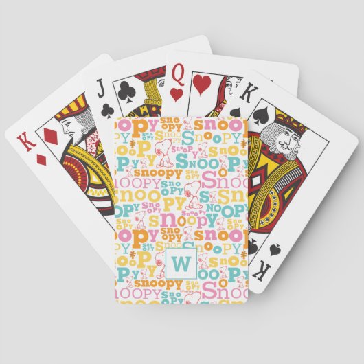 Jeu De Cartes Snoopy Pastel Texte Motif Lecture Cartes (dos)