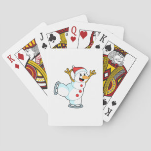 Jeu De Cartes Snowman au patinage sur glace avec patins sur glac