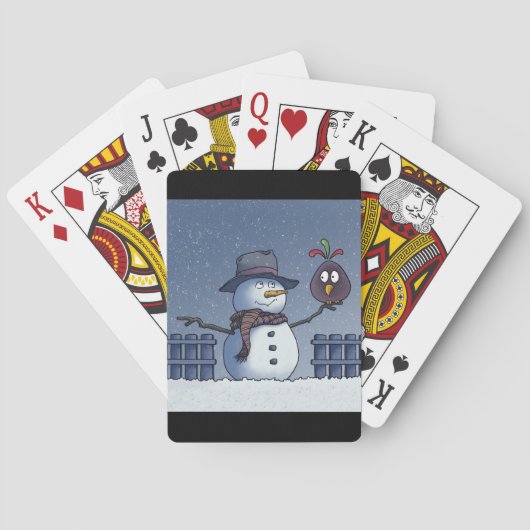 Jeu De Cartes Snowman avec oiseau (dos)