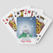 Jeu De Cartes Snowman avec une écharpe verte (dos)