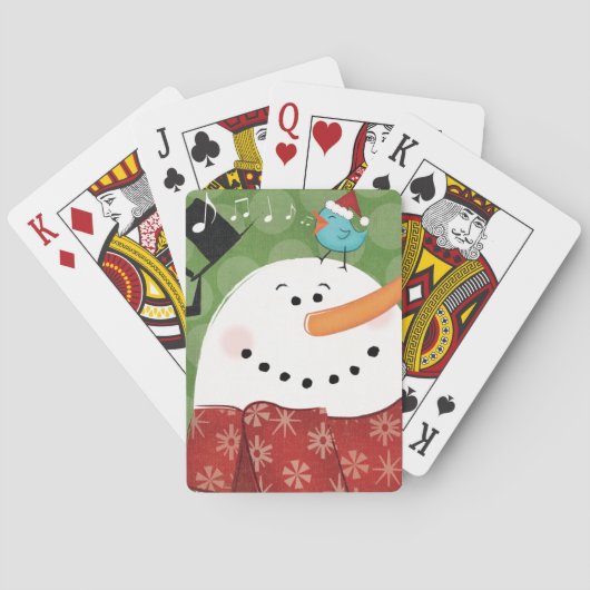 Jeu De Cartes Snowman de Noël avec oiseau (dos)