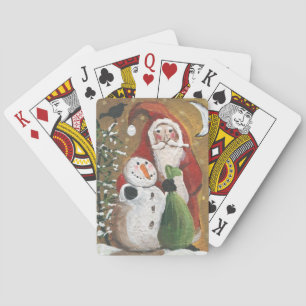 Jeu De Cartes Snowman primitif et Père Noël