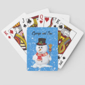 Jeu De Cartes Snowman stands while snow falls  (dos)