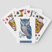 Jeu De Cartes Snowy Owl blue Cute ajouter nom enfants Match Jeu (dos)