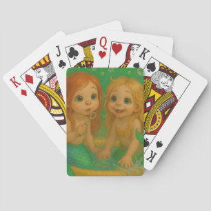 Jeu De Cartes Soeurs sirènes mignonnes grand oeil à patauger ima