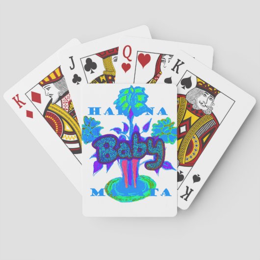 Jeu De Cartes Soft Cyan Blue Flower Art : A Baby's Touch. (dos)