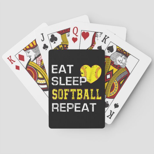 Jeu De Cartes Softball Eat Sleep Softball Répétition (dos)