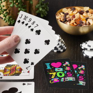 Jeu De Cartes Soirée Rétro dans le Style Vintage des Années 1970