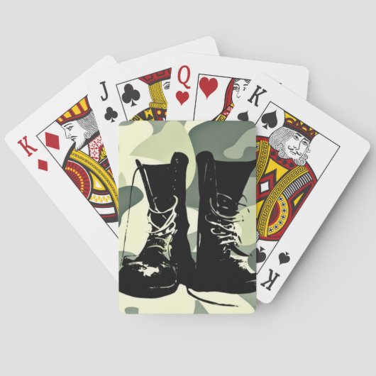 Jeu De Cartes Soldat Bottes Silhouette Cartes de jeu (dos)