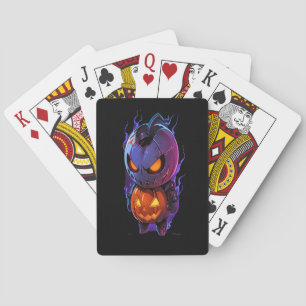 Jeu De Cartes Soldat Citrouille d'Halloween Citrouille Cyborg