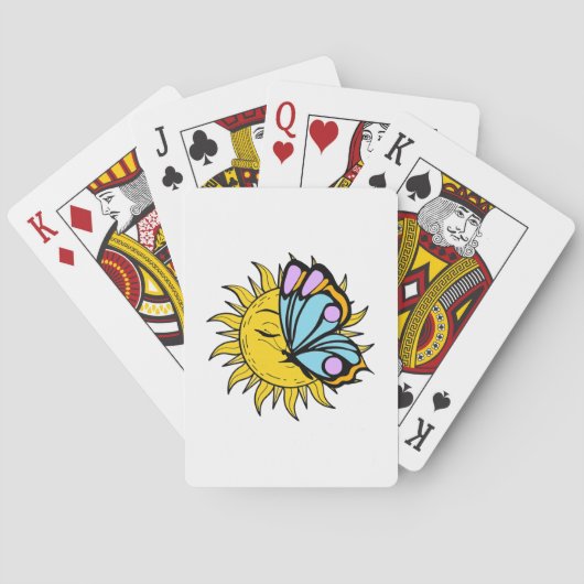 Jeu De Cartes Soleil céleste à papillon (dos)