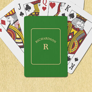 Jeu De Cartes Solitaire de pont minimaliste élégant vert et or