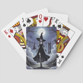 Jeu De Cartes Sorcière amusante et ligne de linge