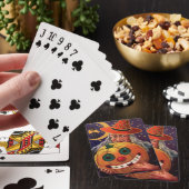 Jeu De Cartes Sorcière de Halloween avec le citrouille drôle (In Situ)