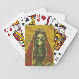 Jeu De Cartes Sorcière de squelette gothique Jouer des cartes