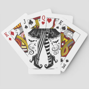 Jeu De Cartes Sorcière Noir & Blanc Jambes Fantaisistes Hallowee