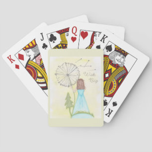 Jeu De Cartes Souhaitez-vous sur une petite fille en pandelier