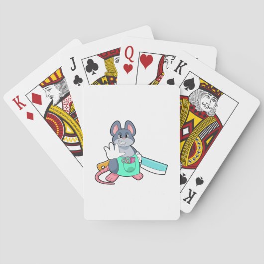 Jeu De Cartes Souris coiffeuse avec ciseaux et peigne (dos)