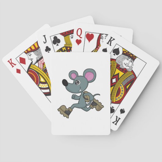 Jeu De Cartes Souris comme coureur avec sac à dos (dos)