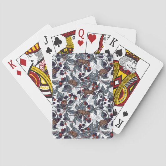 Jeu De Cartes Souris et mûres sur blanc (dos)