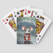 Jeu De Cartes Souris mignonne sous un parapluie (dos)