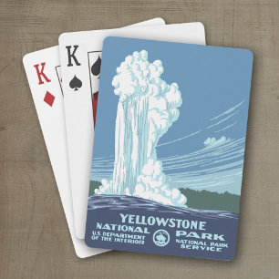 Jeu De Cartes Souvenir du parc national de Yellowstone - WPA Vin