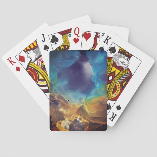 Jeu De Cartes Space Nebula bleu jaune Alcool art (dos)