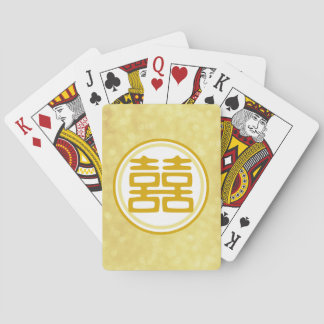 Jeu De Cartes Sparkle Gold Double Bonheur - Round