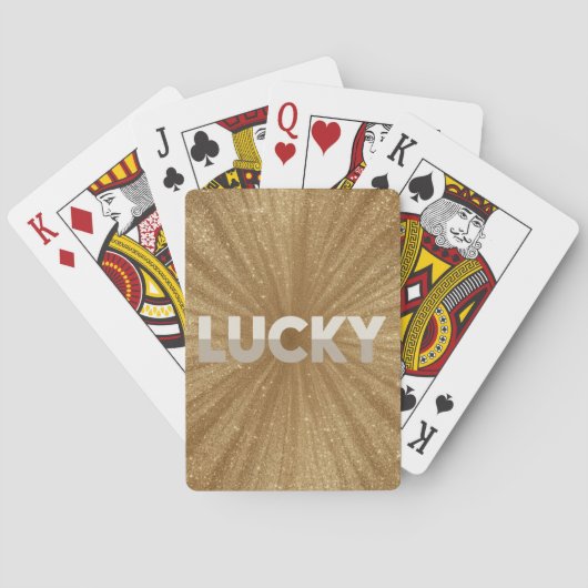 Jeu De Cartes Sparkly Gold Glitter Lucky Card Deck (dos)