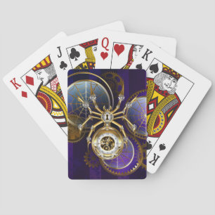 Jeu De Cartes Spider Steampunk sur Arrière - plan pourpre