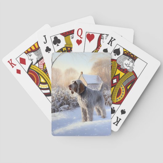 Jeu De Cartes Spinone Italiano Laisser Neige Noël (dos)