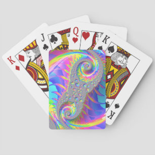 Jeu De Cartes Spirale de fractale de néon arc-en-ciel Art numéri