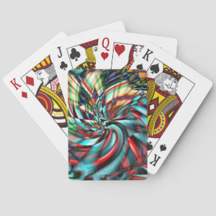 Jeu De Cartes Spirale de pixel amplifié avec ton en verre martel