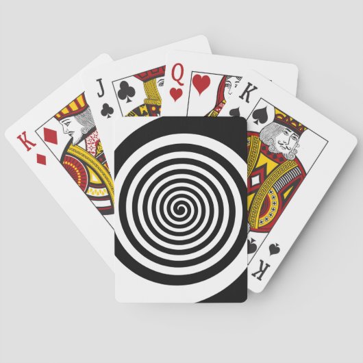 Jeu De Cartes Spirale hypnotique noir et blanc (dos)