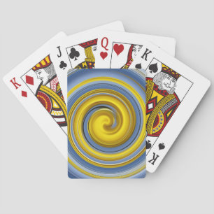 Jeu De Cartes spirale jaune et bleue